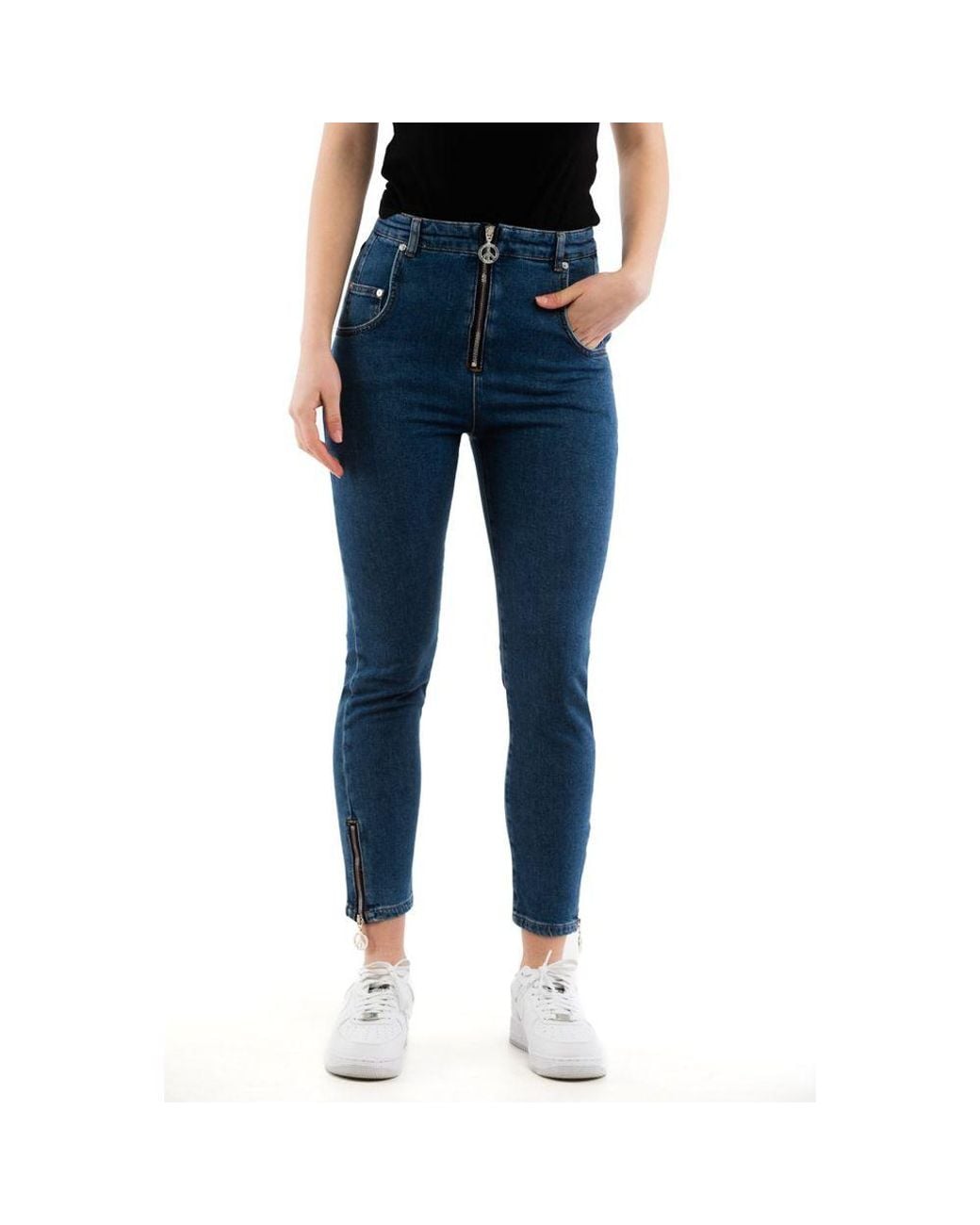 Moschino Blue Multicolor Cotton High