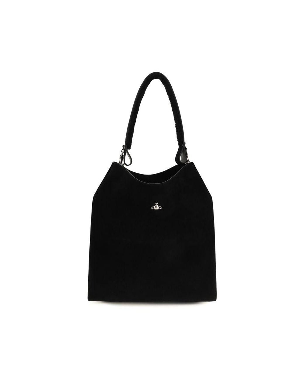 Vivienne Westwood Black Suede Leather Shoulder Bag
