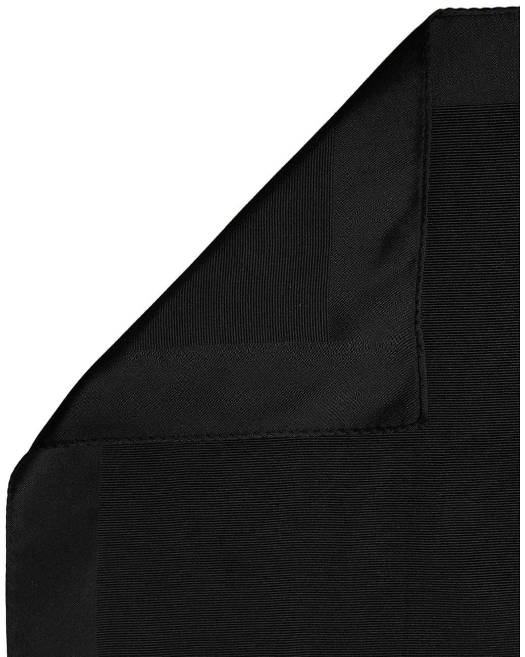 Dolce & Gabbana Black Silk Square Handerkerchief Pocket Scarf for men