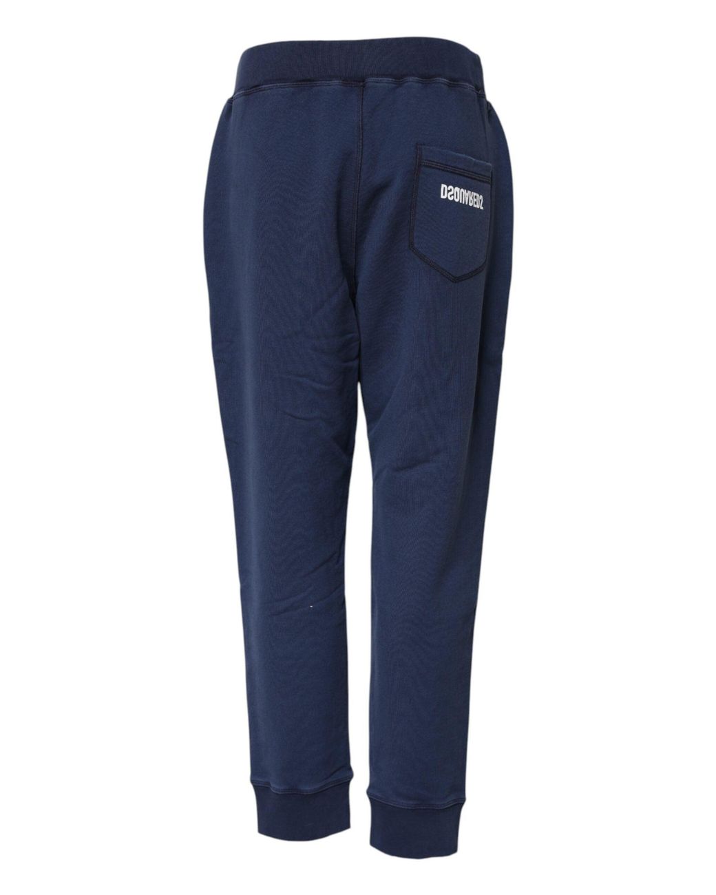 DSquared² Blue Cotton Mid Waisted Jogger Pants for men