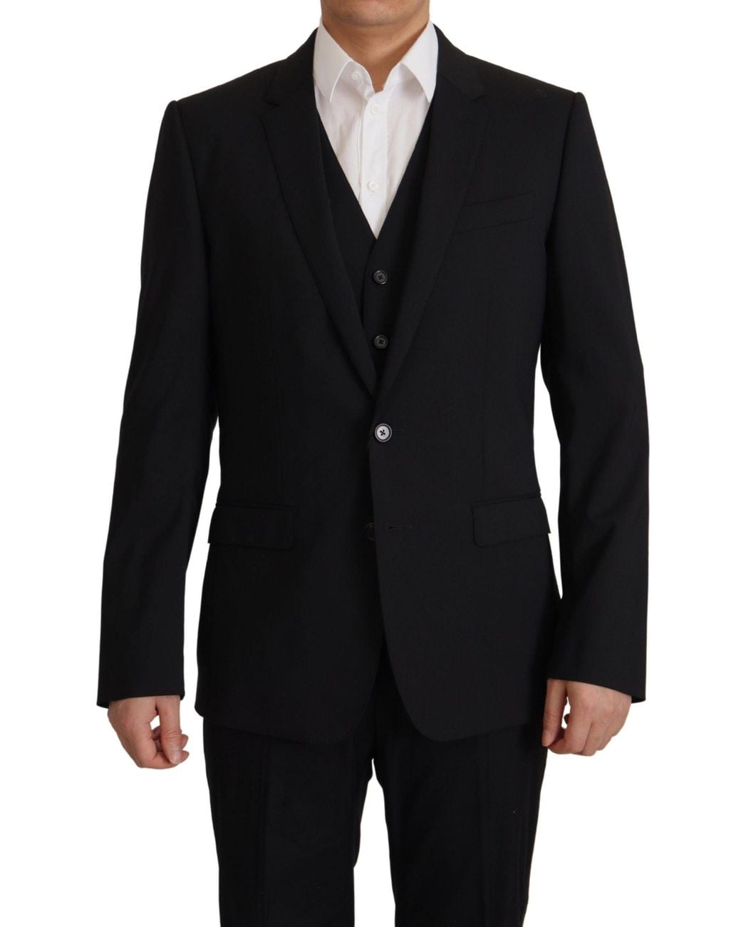 Dolce & Gabbana Black Jacket Vest 2 Piece Martini Blazer for men