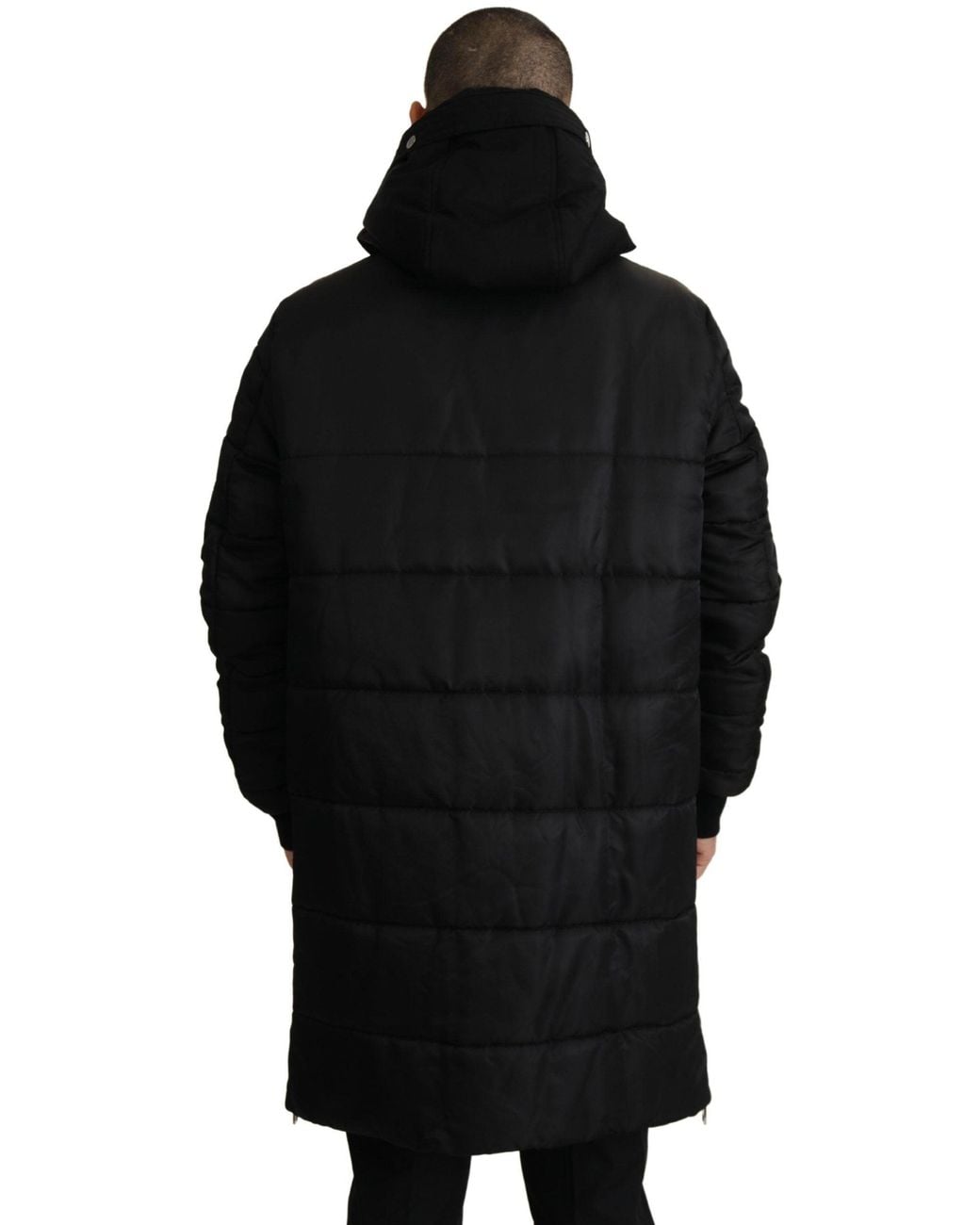Dolce & Gabbana Black Nylon Hooded Parka Coat Winter Jacket for men