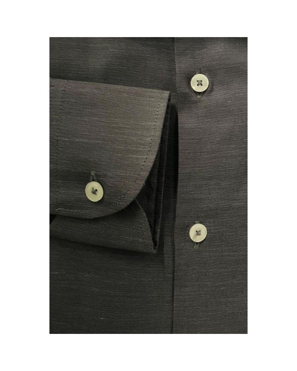 Baldinini Black Gray Cotton Men Shirt for men