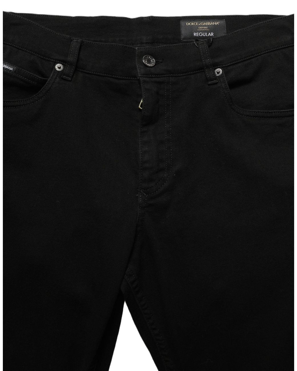 Dolce & Gabbana Black Cottonstretch Regular Skinny Denim Jeans Cotton Elastane Clothing for men