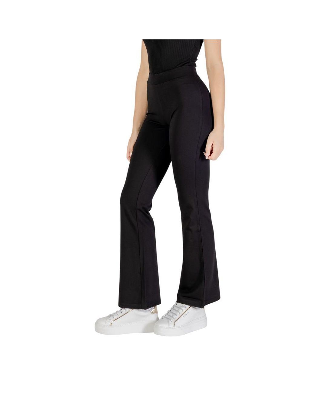 Jacqueline De Yong Black Viscose Flared Pants