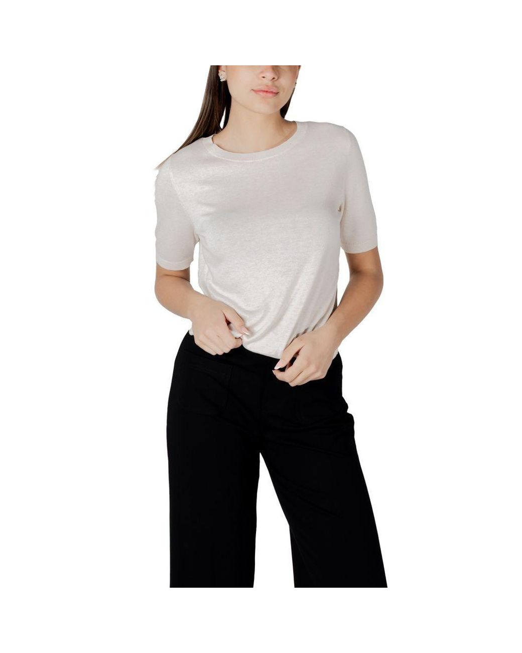 Street One White Beige Viscose Sweatshirt