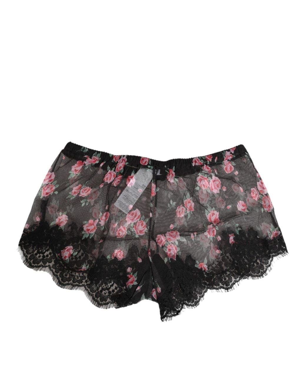 Dolce & Gabbana Black Floral Lace Mesh Lingeri Underwear Cotton Clothing