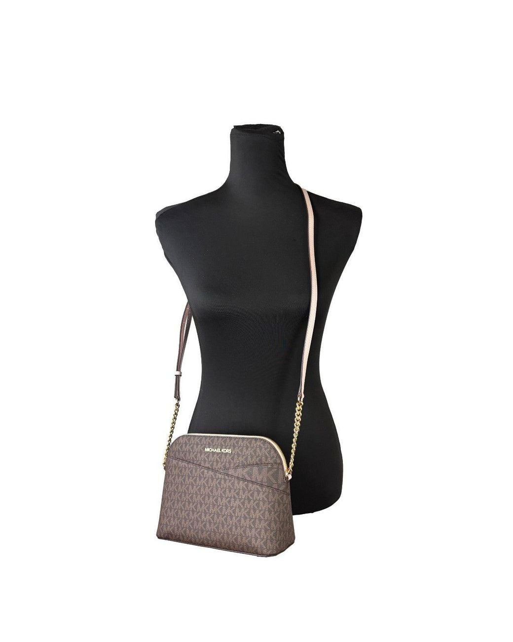 Michael Kors Gray Jet Set Medium X Dome Pvc Crossbody Bag