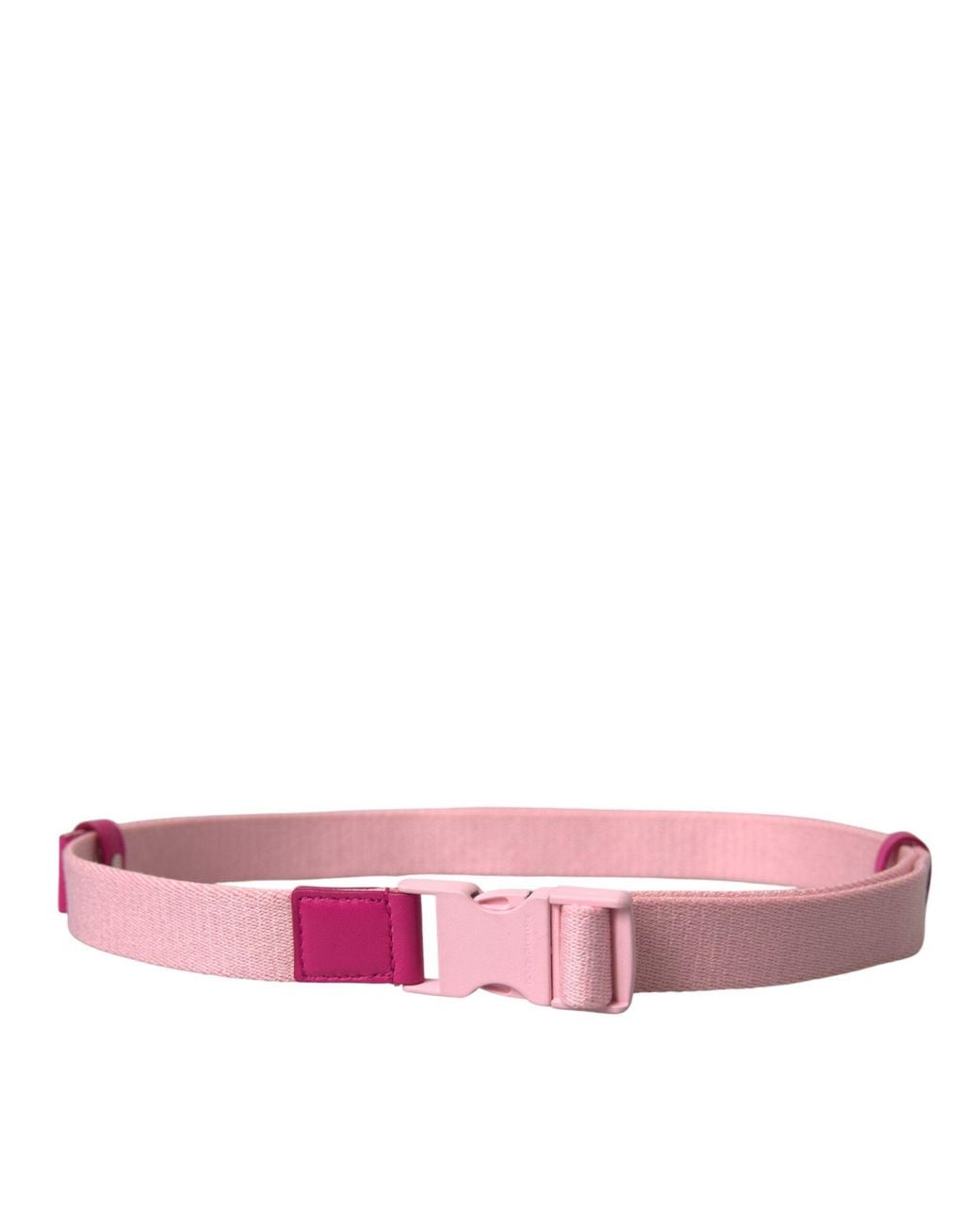 Dolce & Gabbana Pink Canvas Stretch Plastic Buckle Belt