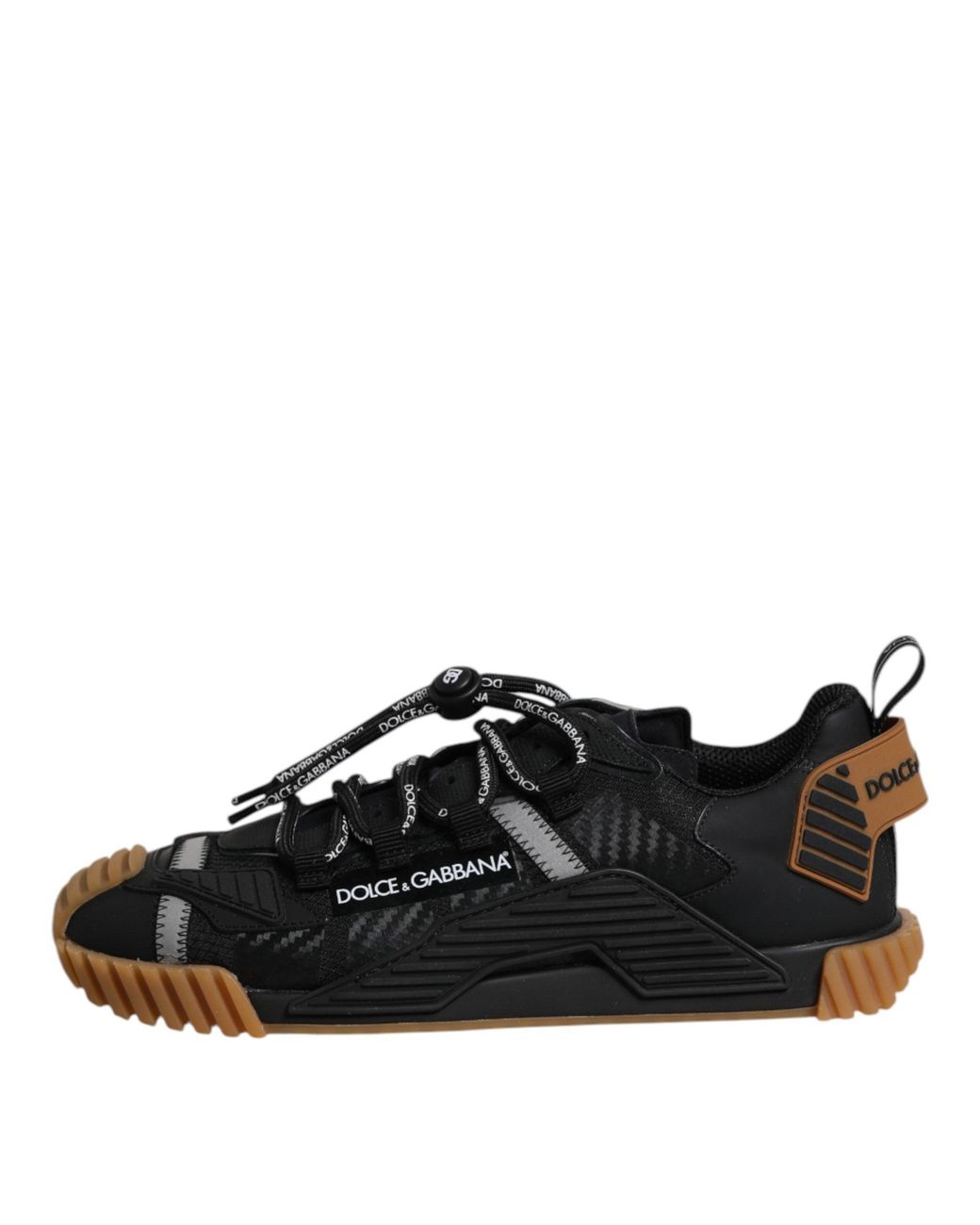 Dolce & Gabbana Black Logo Lace Up Low Top Ns1 Sneakers Shoes for men