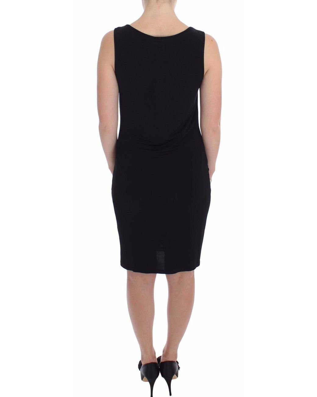 Rocco Barocco Black Stretch Wiggle Pencil Sheath Bodycon Dress