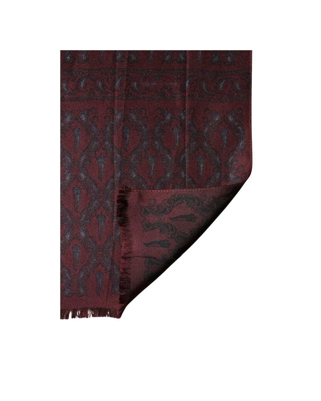Dolce & Gabbana Purple Silk Paisley Foulard 135Cm X 22Cm Scarf for men