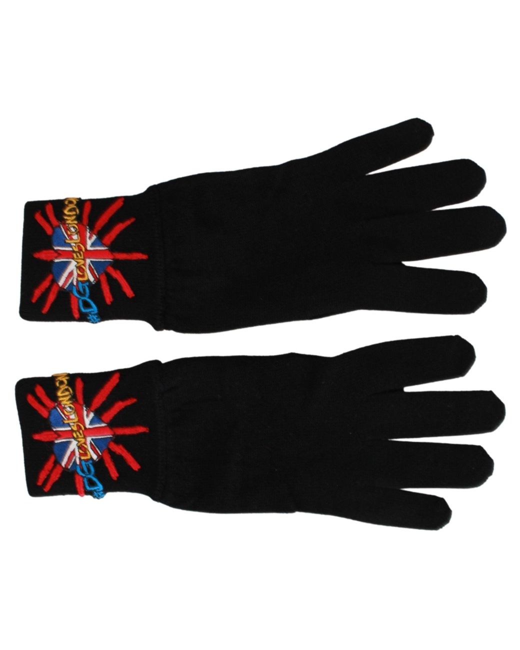 Dolce & Gabbana Black Elegant Virgin Wool Gloves for men