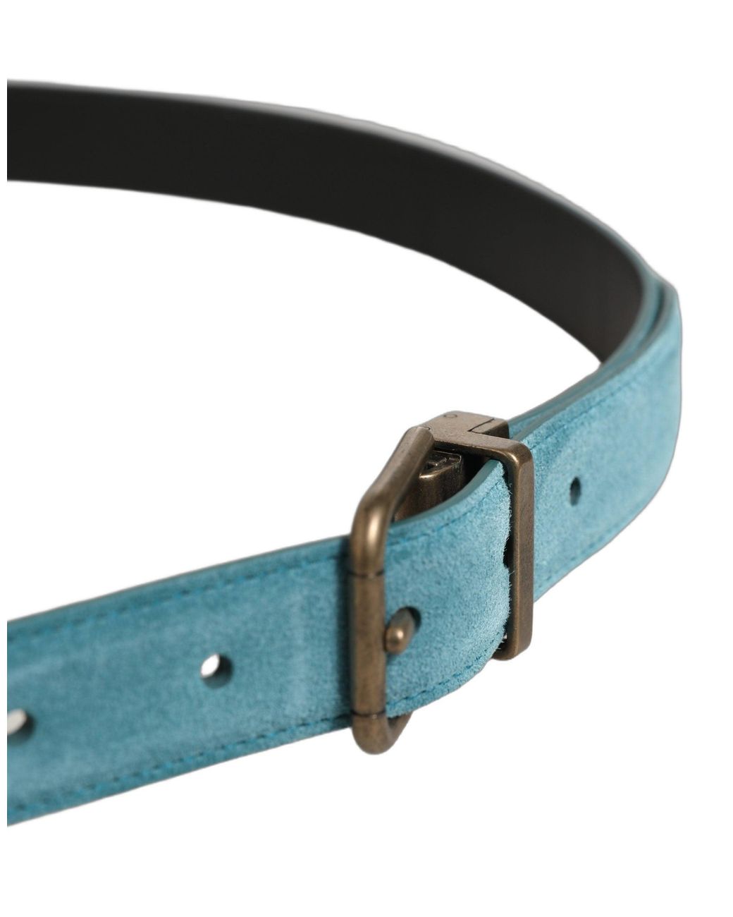 Dolce & Gabbana Gray Suede Tone Metal Buckle Belt Calf Leather for men