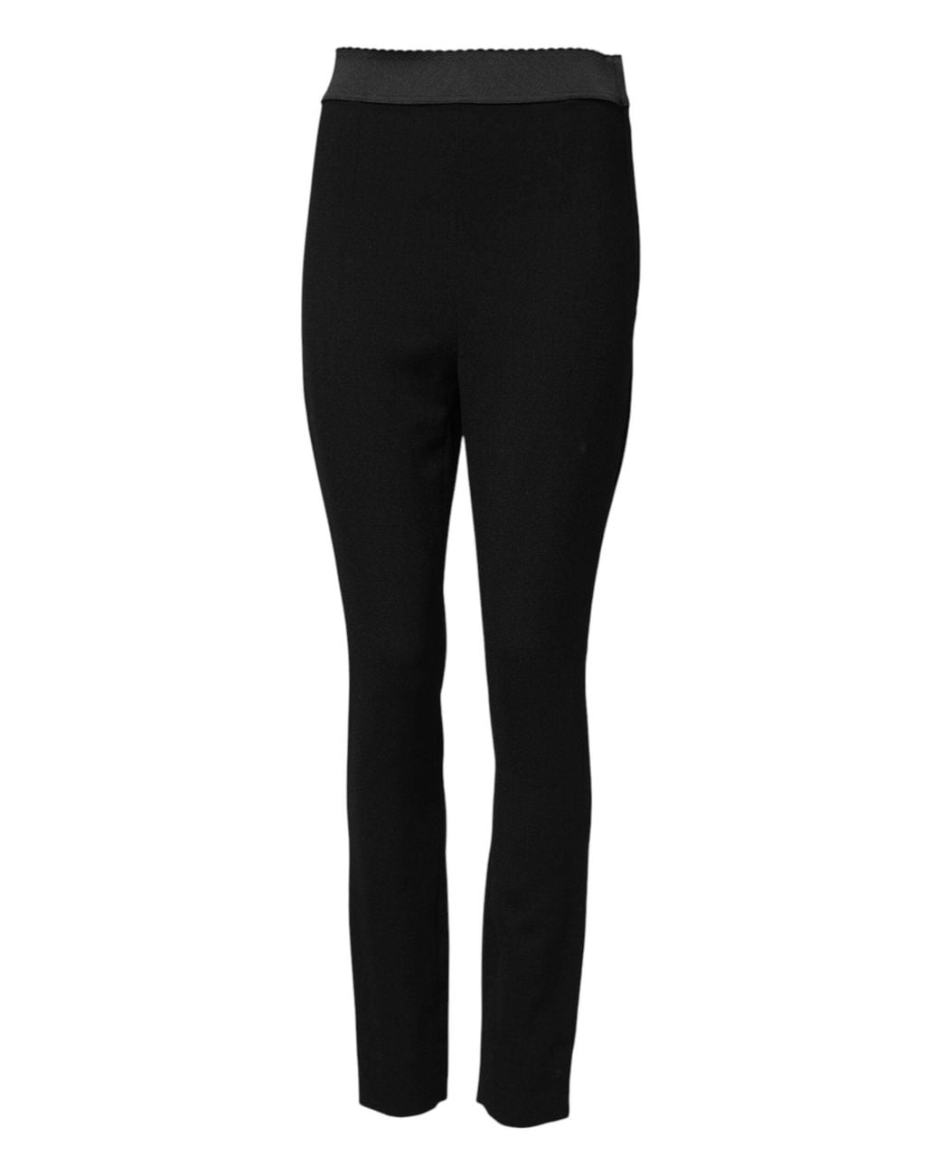 Dolce & Gabbana Black Wool Leggings Stretch Pants