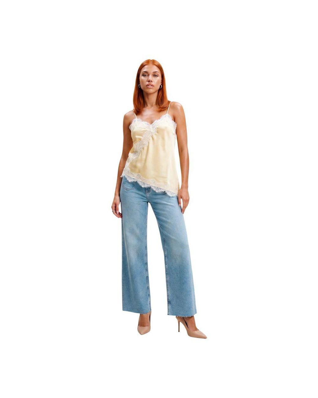 Jacqueline De Yong Blue Polyester Tank Tops