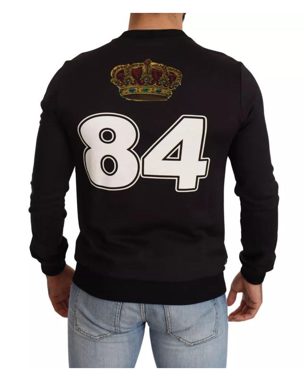 Dolce & Gabbana Black Cupid Heart Sweatshirt Long Sleeve Crewneck for men