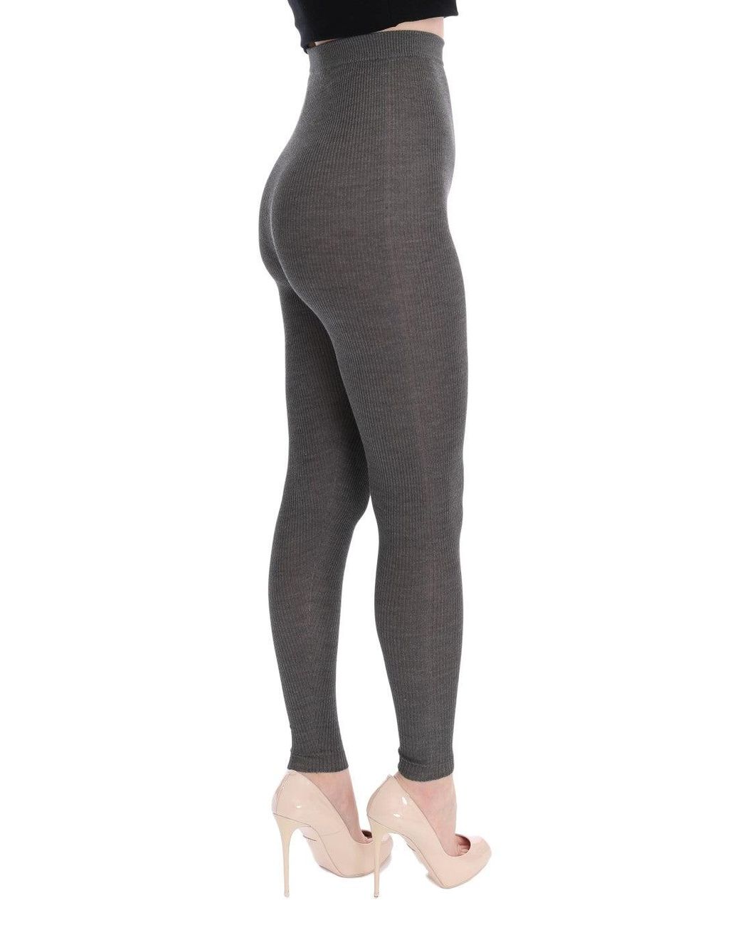 Dolce & Gabbana Gray Elegant High Waist Cashmere Tights Pants