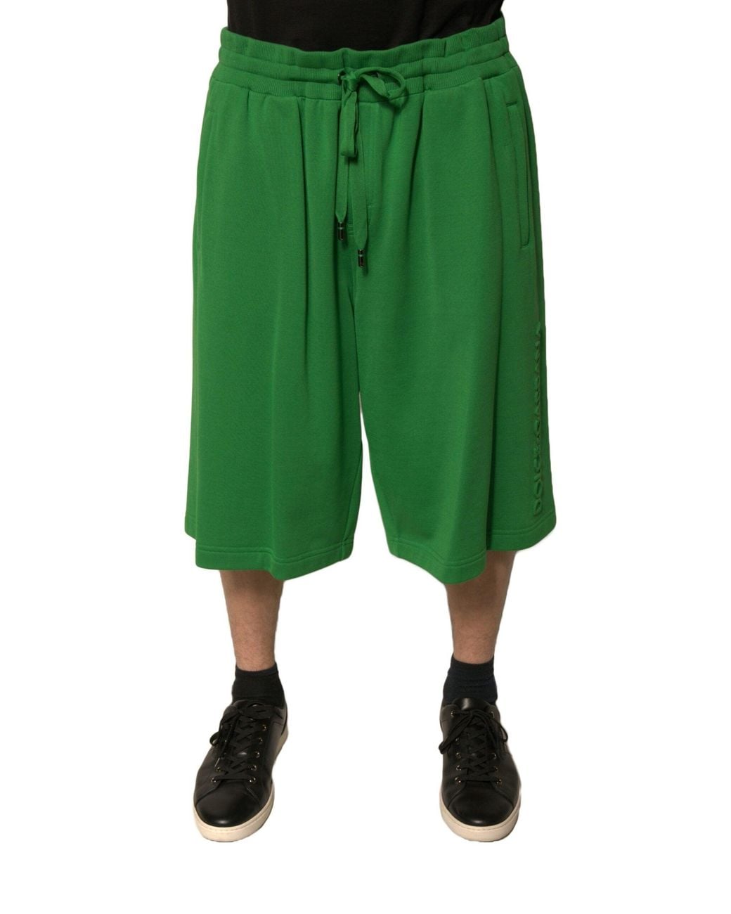 Dolce & Gabbana Green Cotton Blend Bermuda Shorts for men