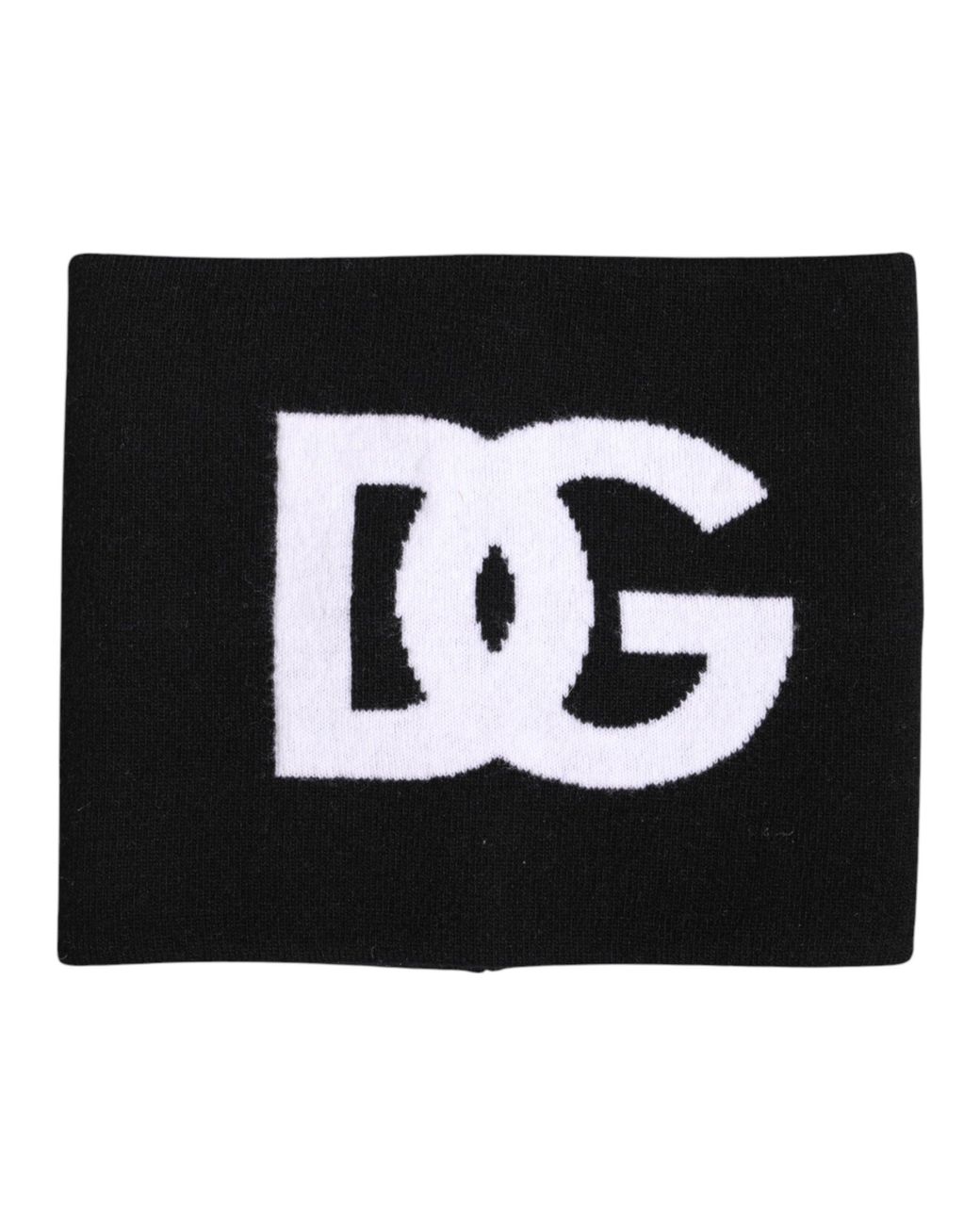 Dolce & Gabbana Black Logo Print Knitted Neck Warmer Scarf for men