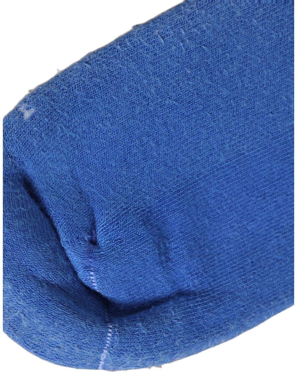 Dolce & Gabbana Blue Cotton Ribbed Mid Calf Accessory Socks