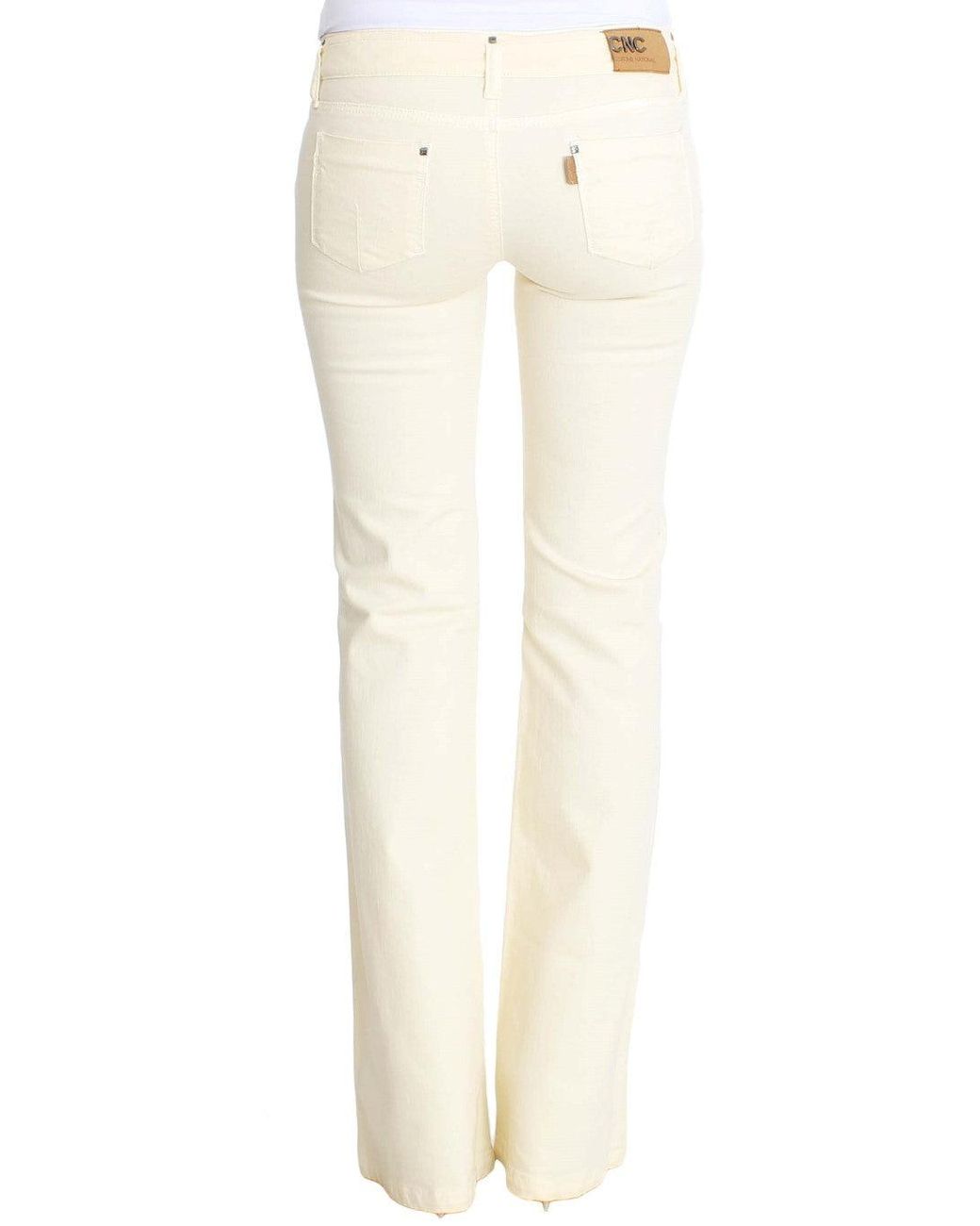 CoSTUME NATIONAL White Cotton Stretch Flare Jeans