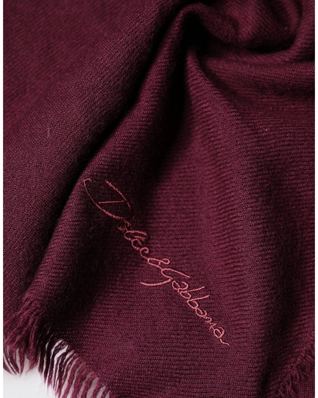 Dolce & Gabbana Red Cashmere Fringes Neck Wrap Shawl Scarf for men