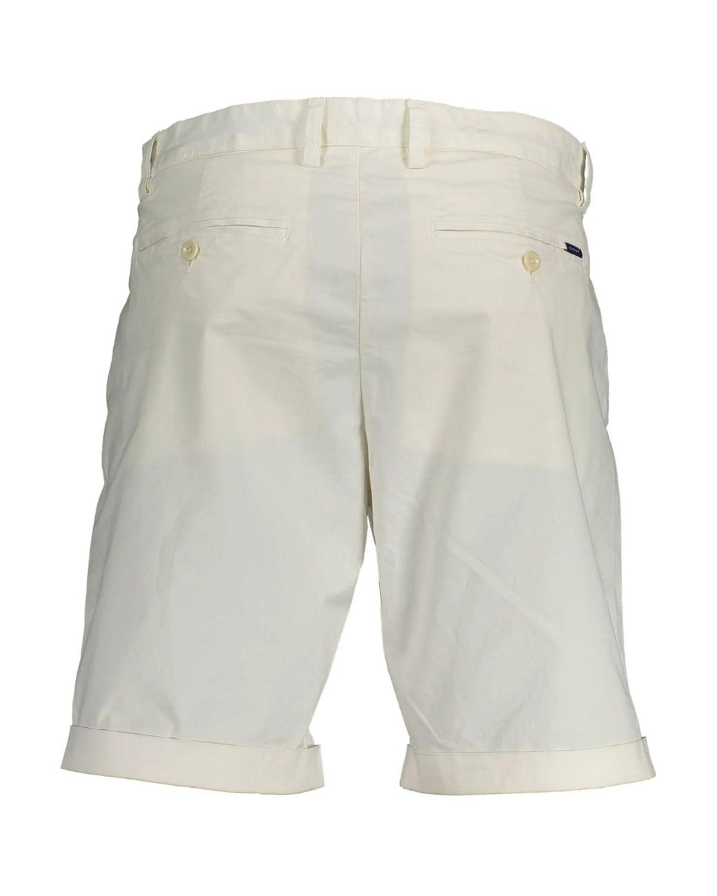Gant Gray White Cotton Bermuda Shorts for men