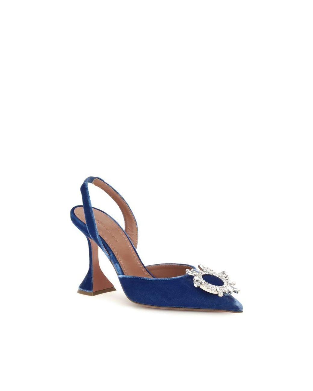 AMINA MUADDI Blue Velvet Sandals