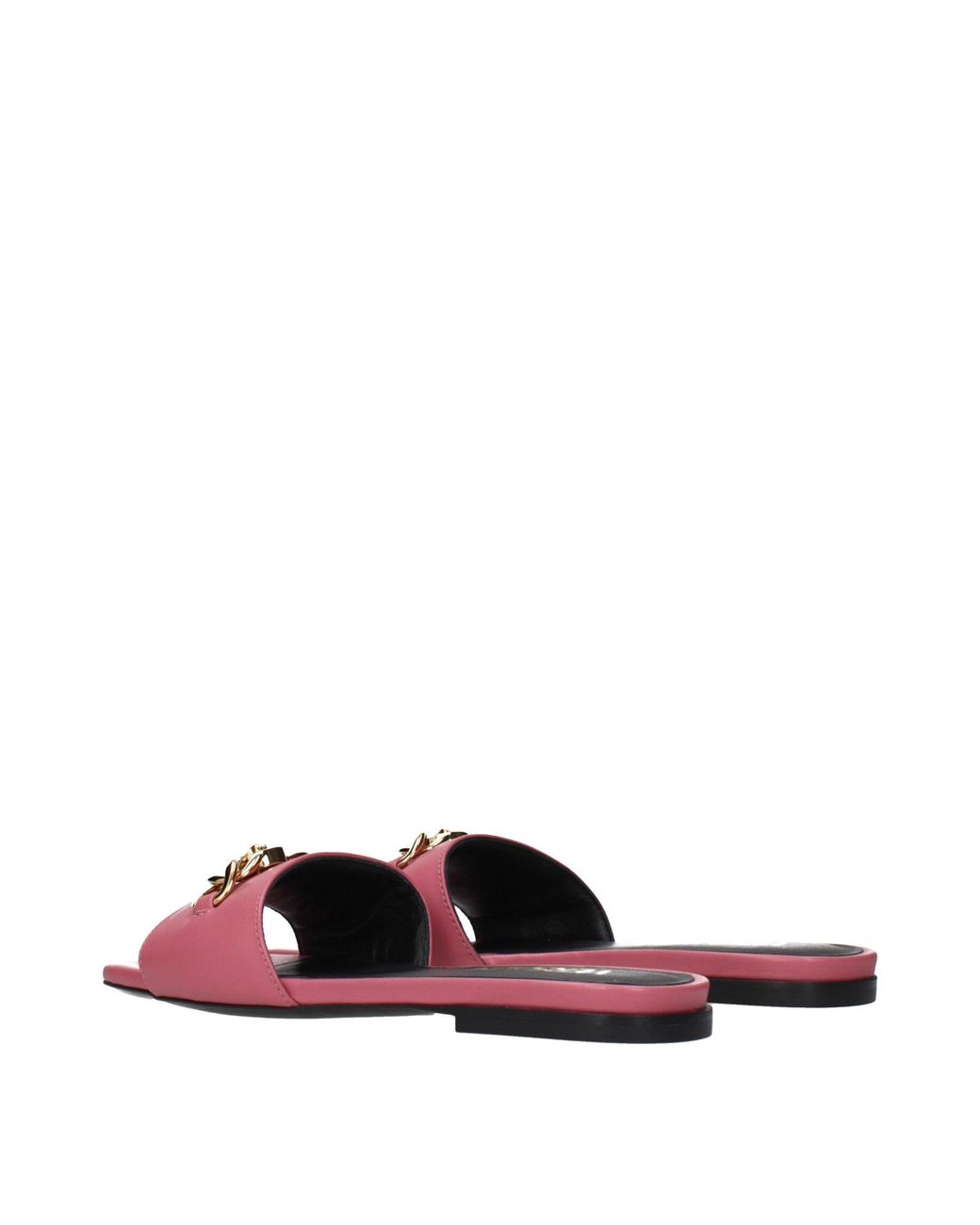 Versace Pink Leather Slippers