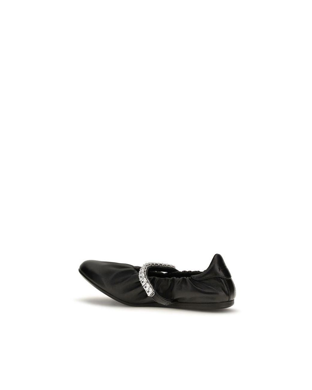 Jimmy Choo Black Calf Leather Bos Taurus Ballet Flats