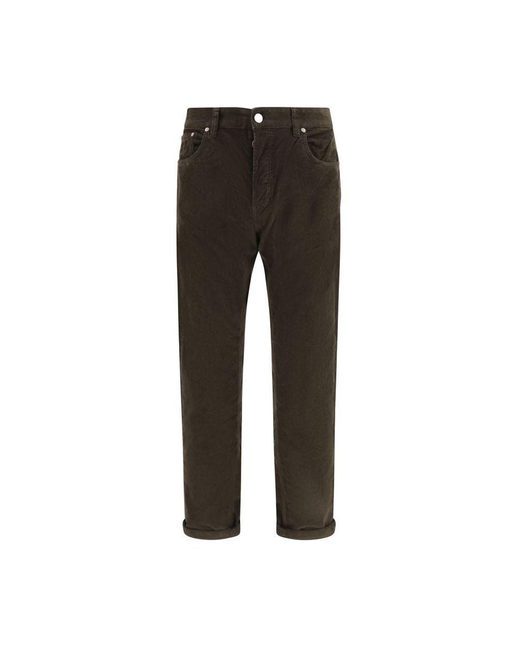 PT Torino Gray Brown Cotton Casual Pants for men
