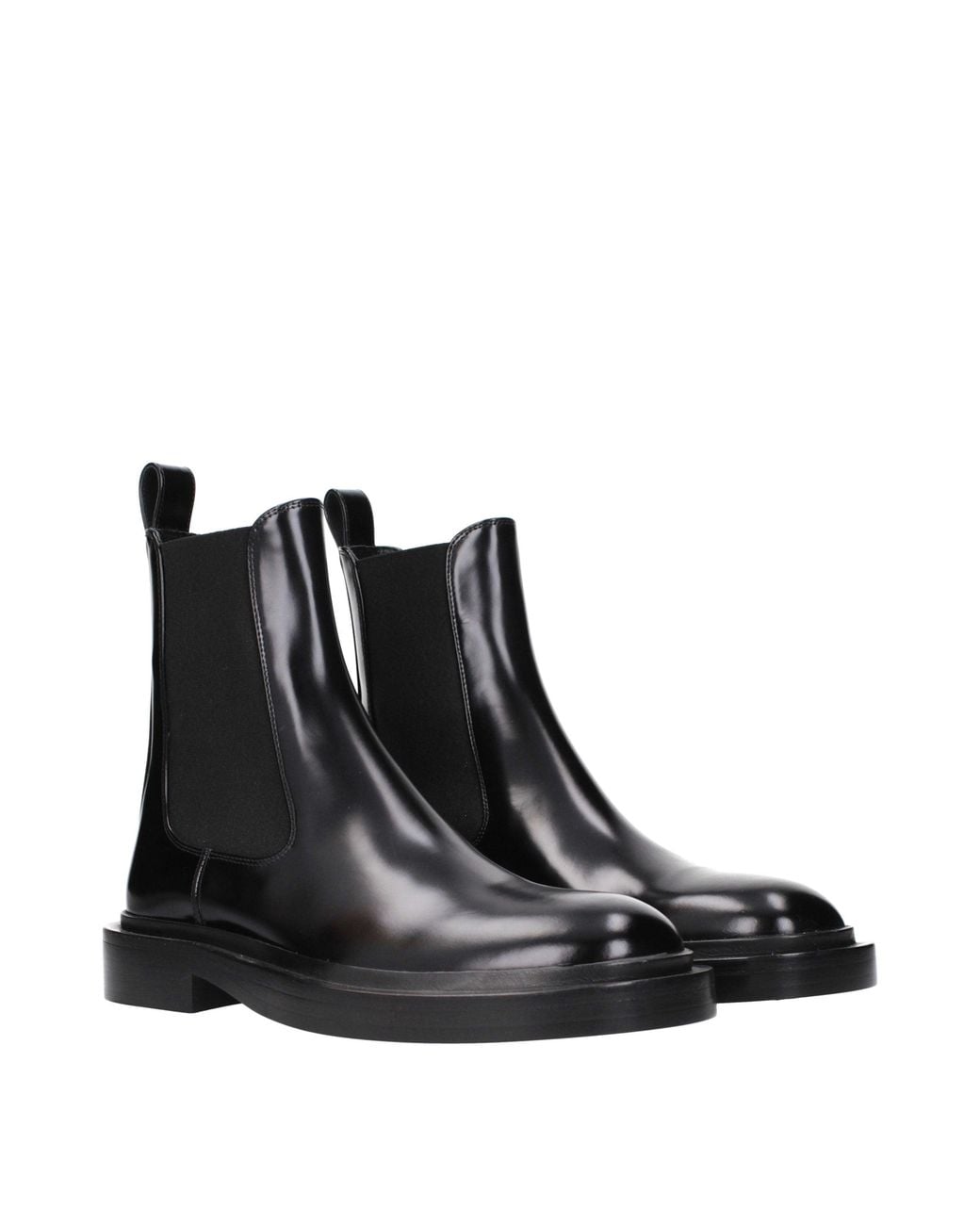 Jil Sander Black Leather Ankle Boots