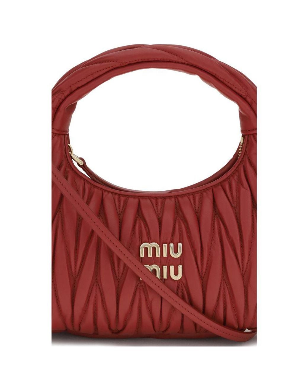 Miu Miu Red Calf Leather Bos Taurus Handbag