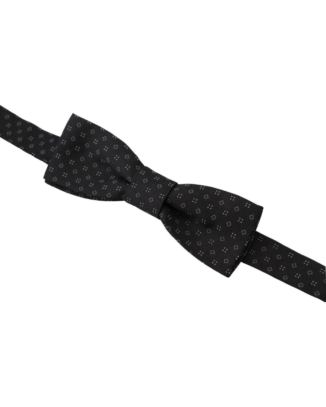Dolce & Gabbana Black Pattern Silk Adjustable Neck Papillon Bow Tie for men