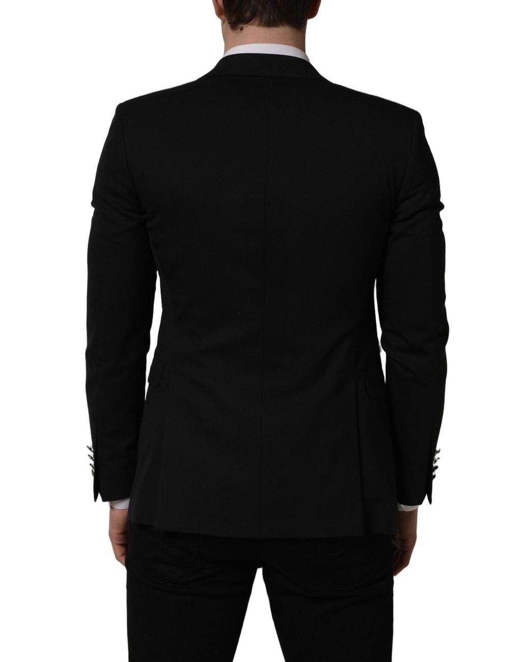Dolce & Gabbana Black Polyester Single Breasted Blazer Jacket for men