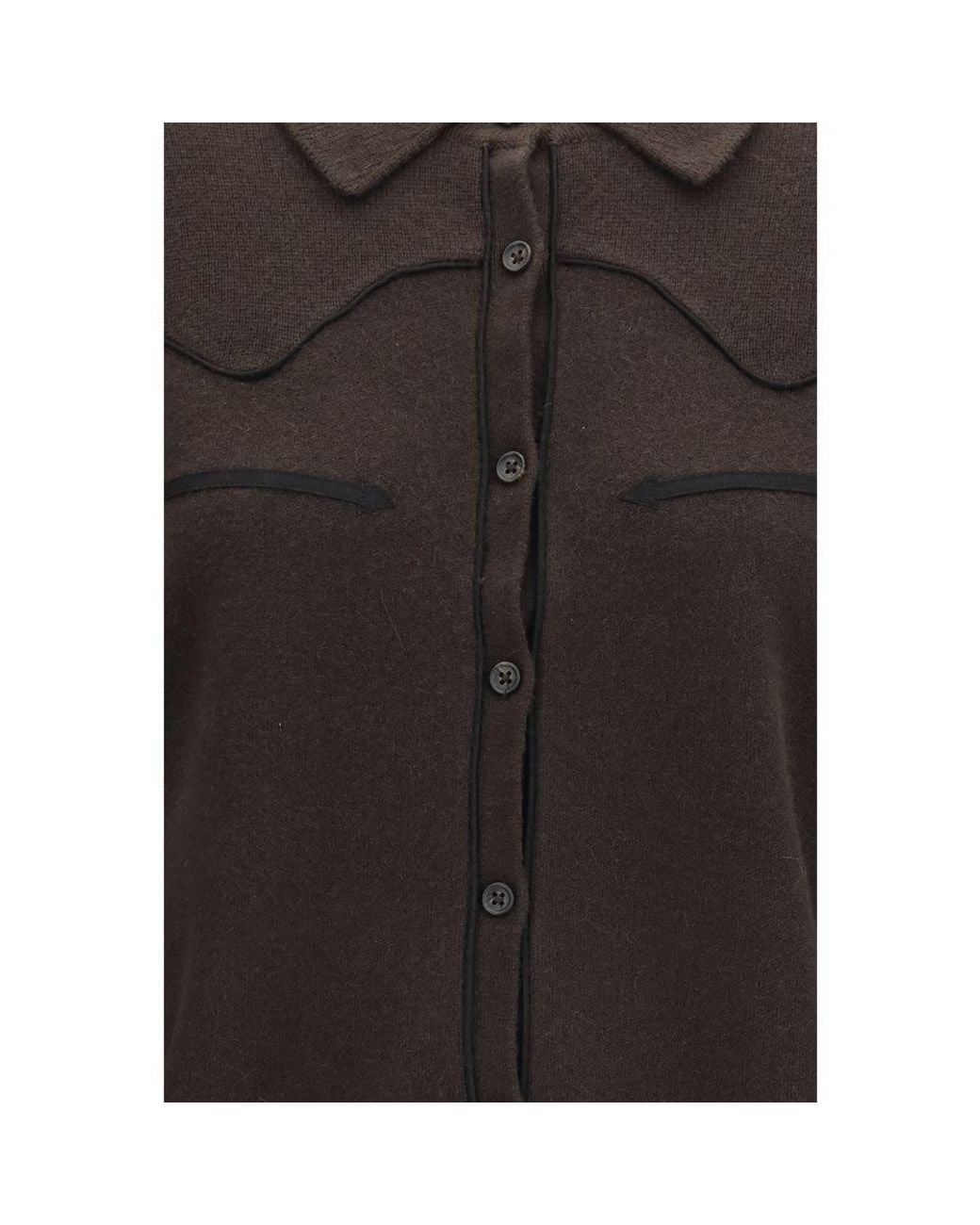 Guest In Residence Black Brown Cashmere Dress Shirt