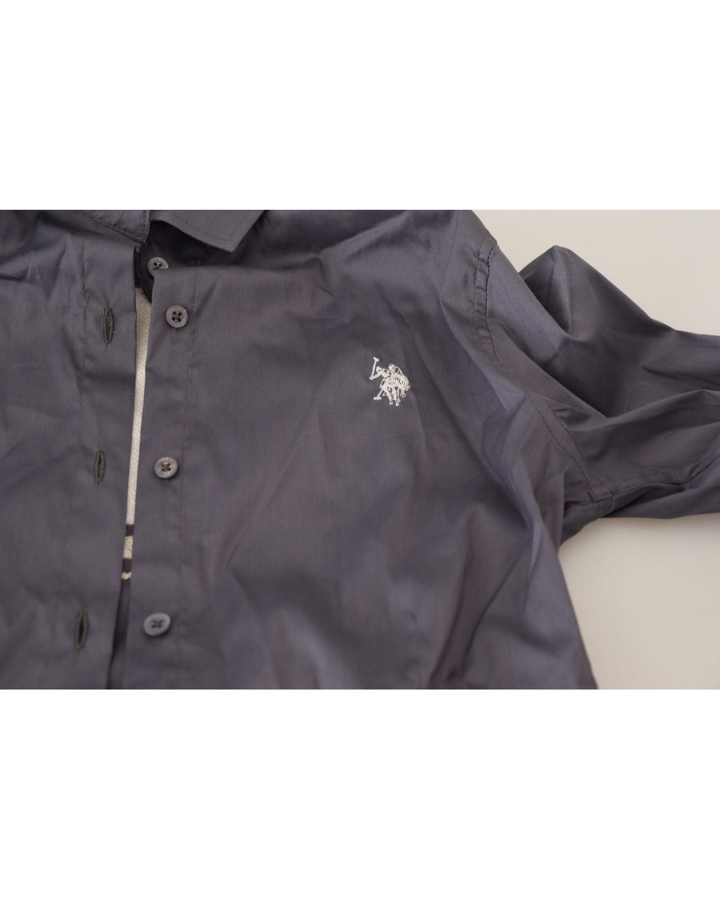 U.S. POLO ASSN. Blue Printed Long Sleeves Colla Top