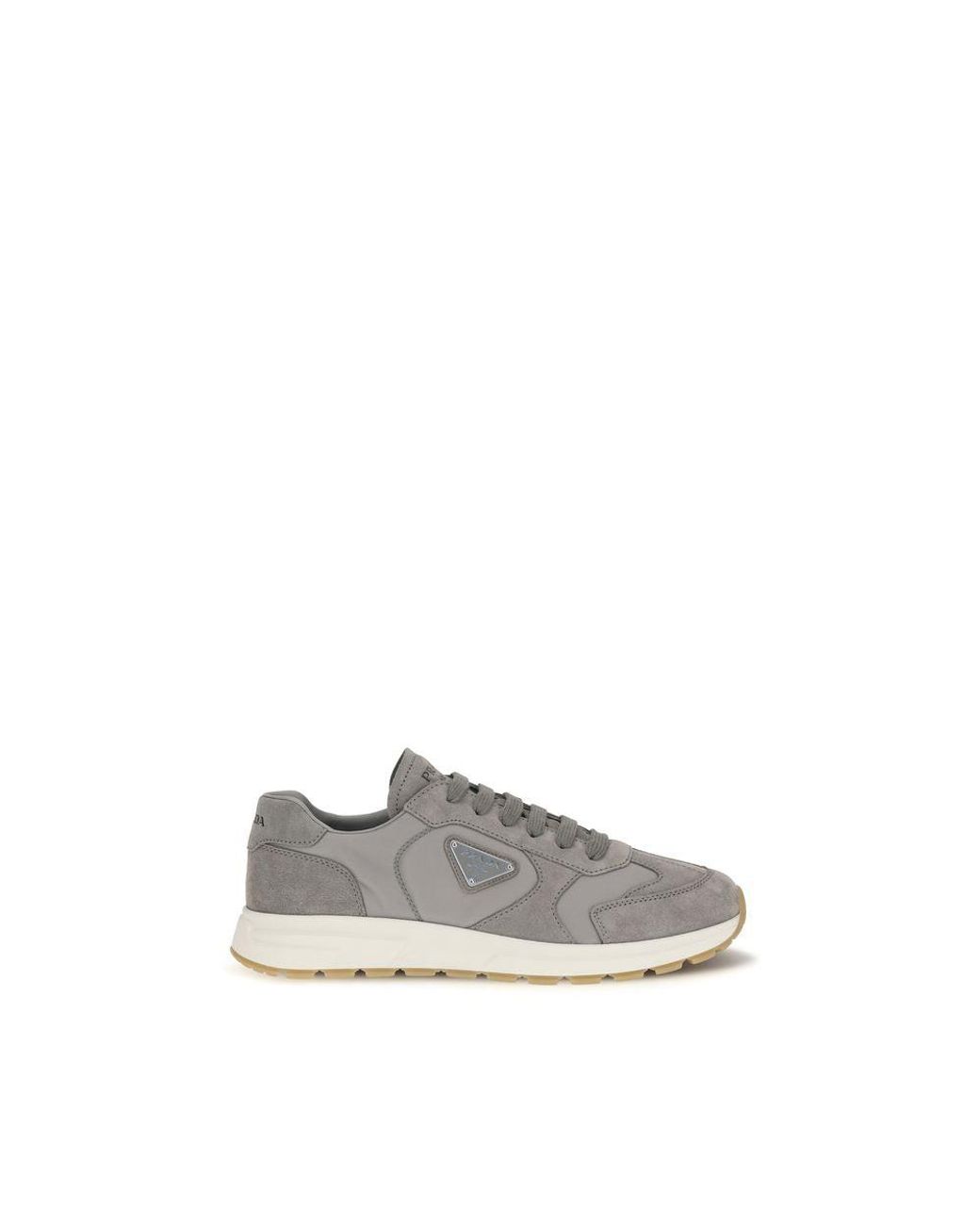 Prada Gray Recycled Polyamide Athletic Sneakers for men