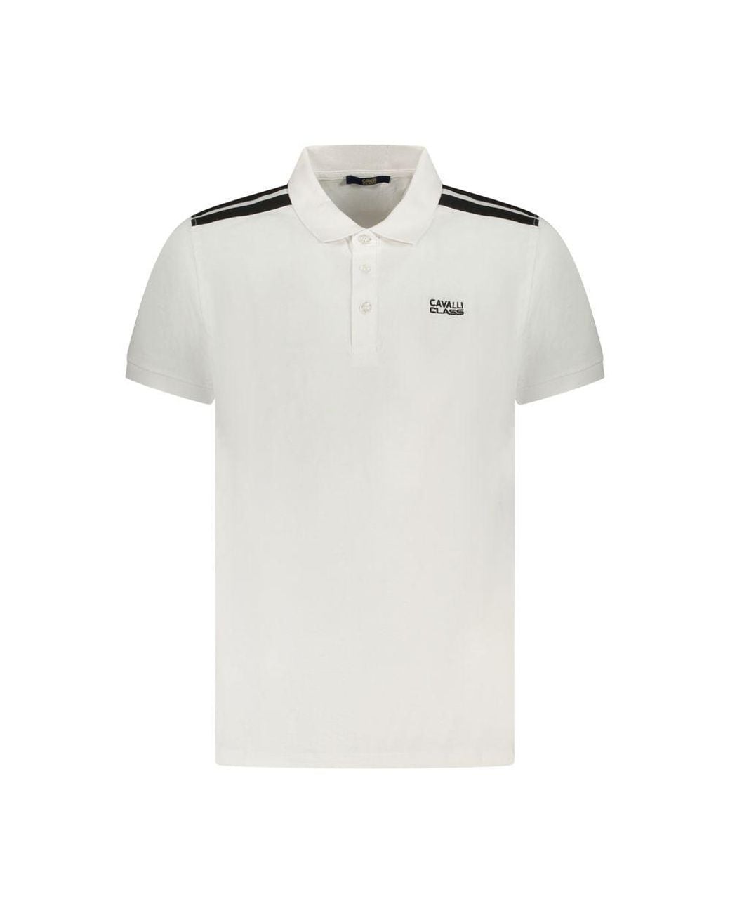 Roberto Cavalli White Cotton Polo Shirt for men