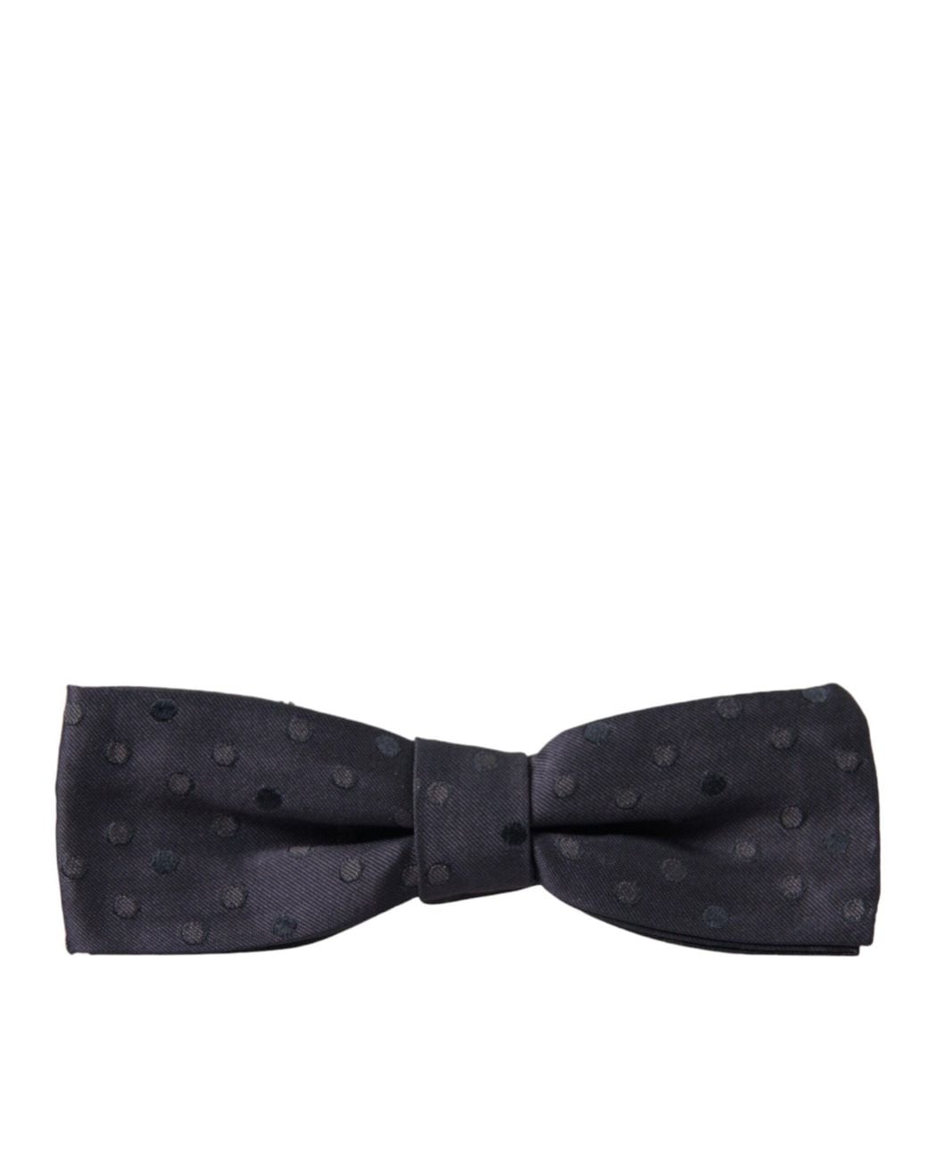 Dolce & Gabbana White Polka Dot Silk Adjustable Neck Papillon Bow Tie for men