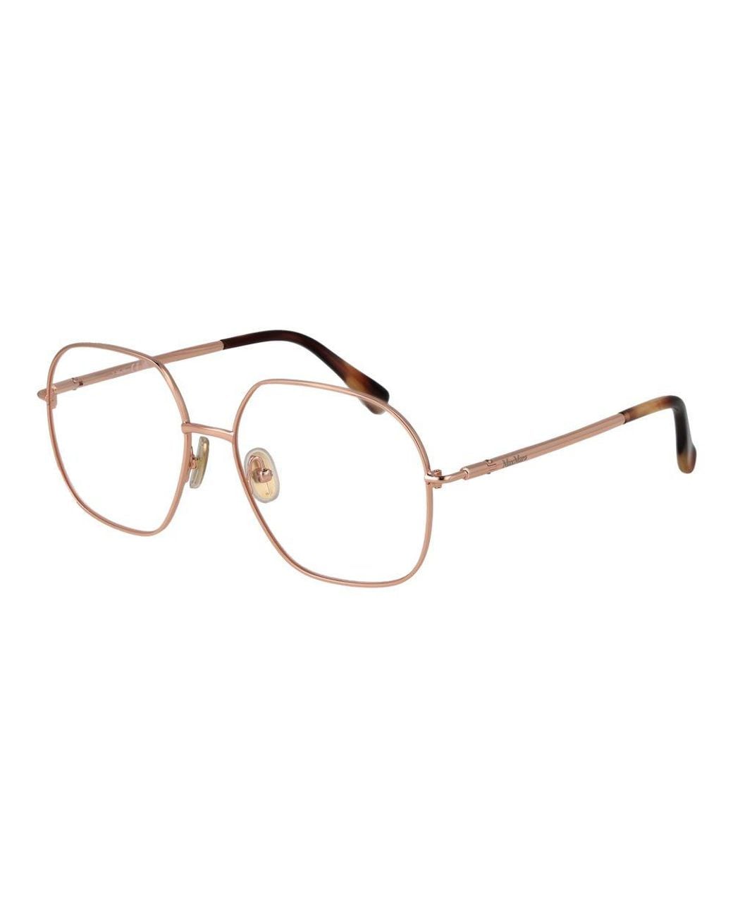 Max Mara Metallic Rose Gold Metal Glasses (frames)