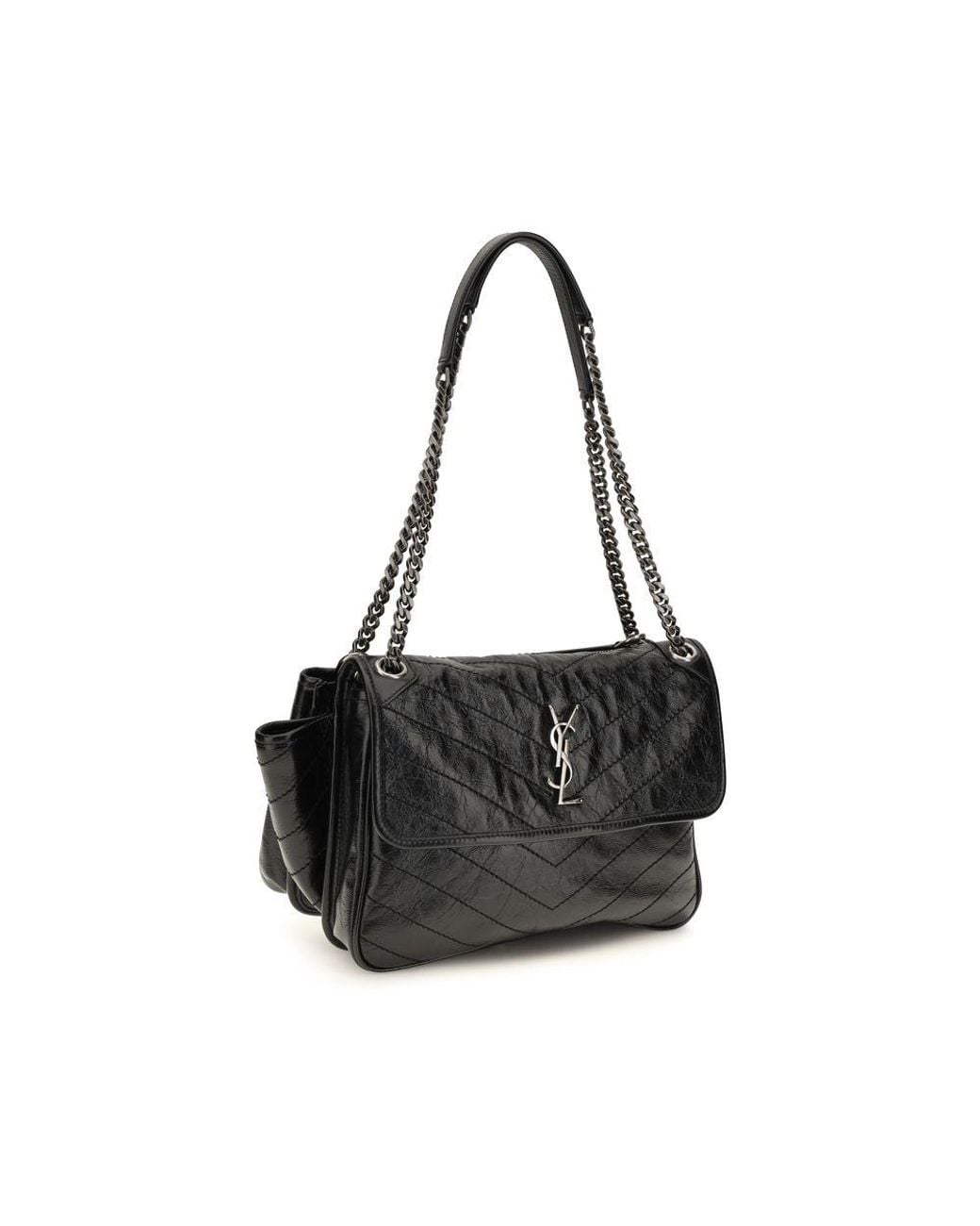 Saint Laurent Black Calf Leather Bos Taurus Shoulder Bag