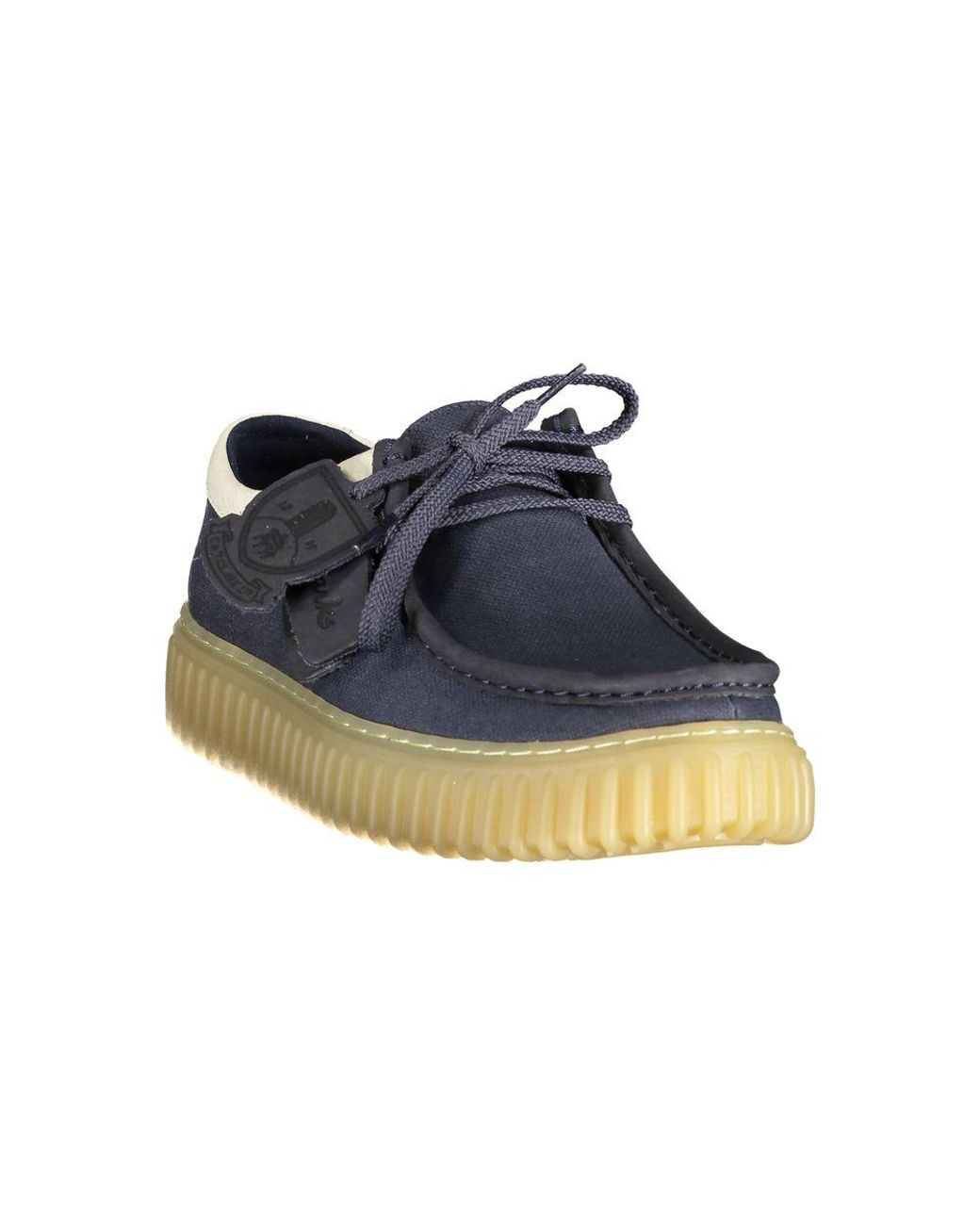 Clarks Blue Fabric Men's Shoe for men