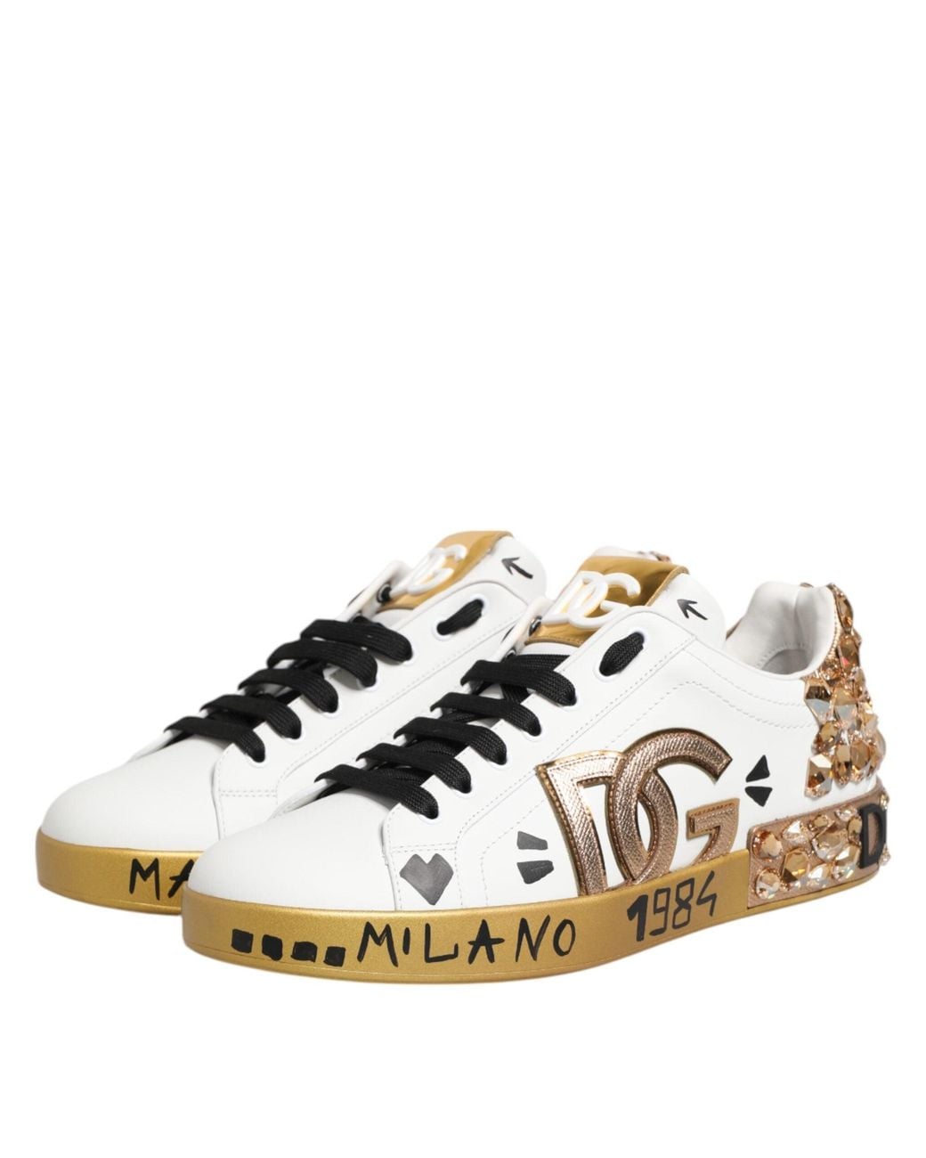 Dolce & Gabbana Natural Custom 2Zero Crystal Sneakers for men