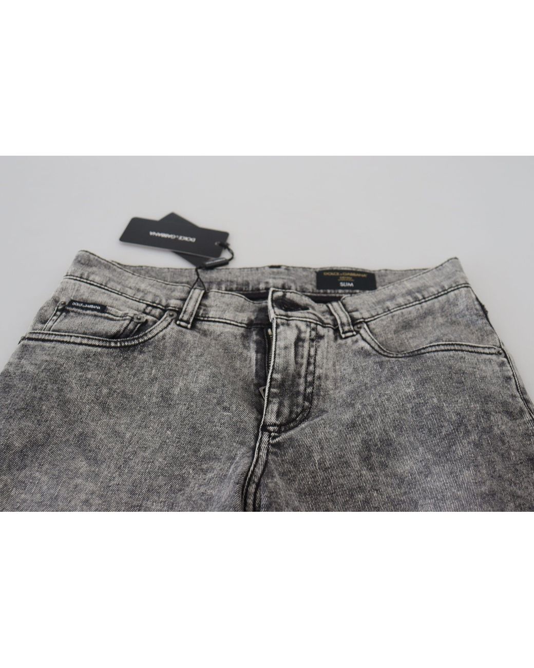 Dolce & Gabbana Black Washed Cotton Slim Fit Denim Jeans for men