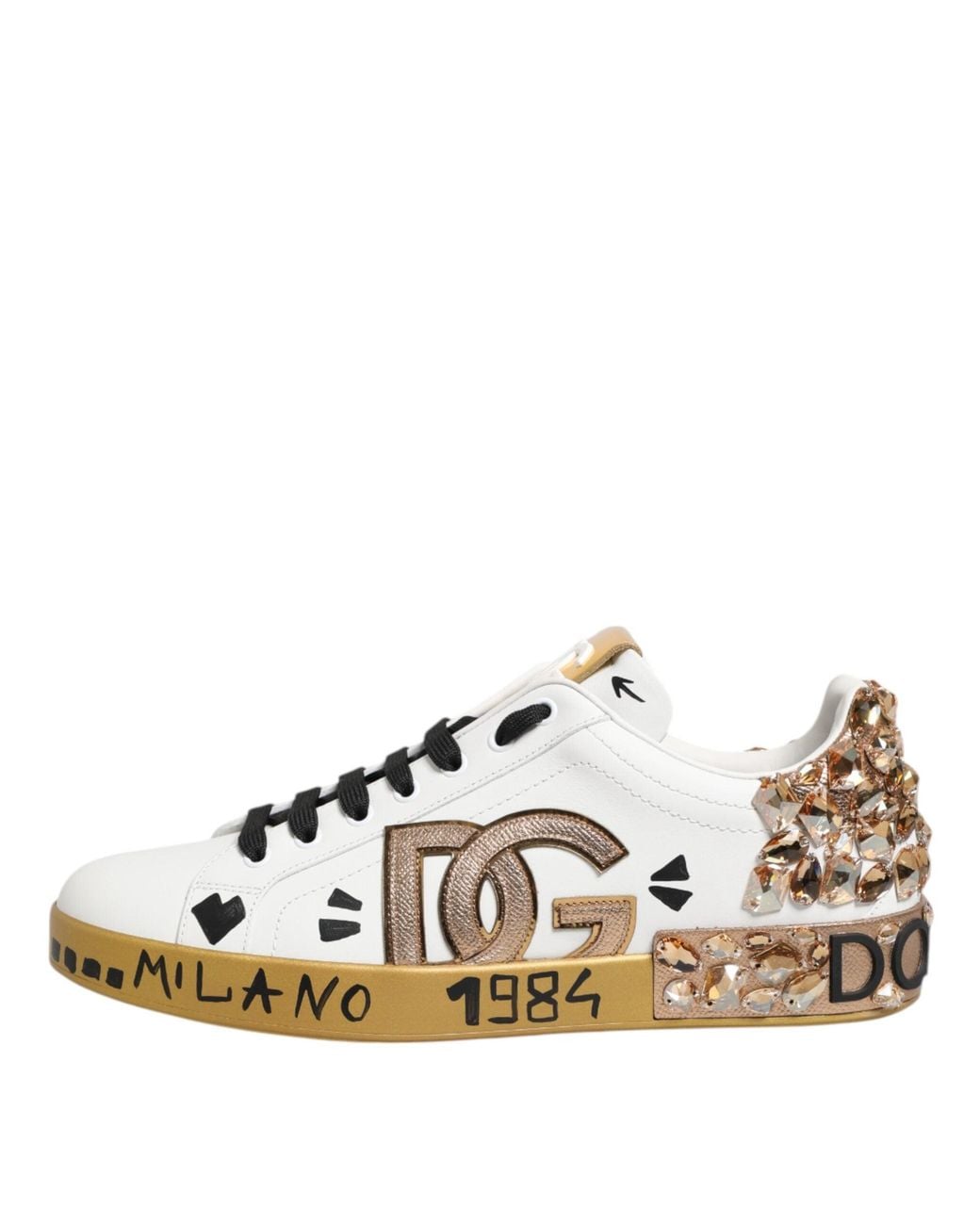 Dolce & Gabbana Natural Custom 2Zero Crystal Sneakers for men