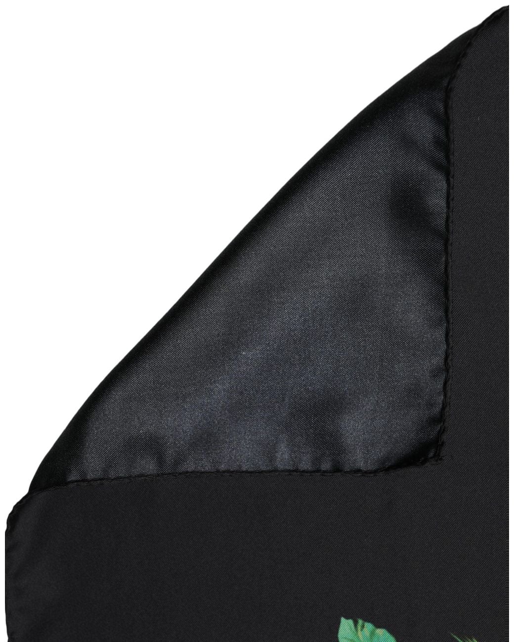 Dolce & Gabbana Black Tropical Sunset Square Foulard Scarf