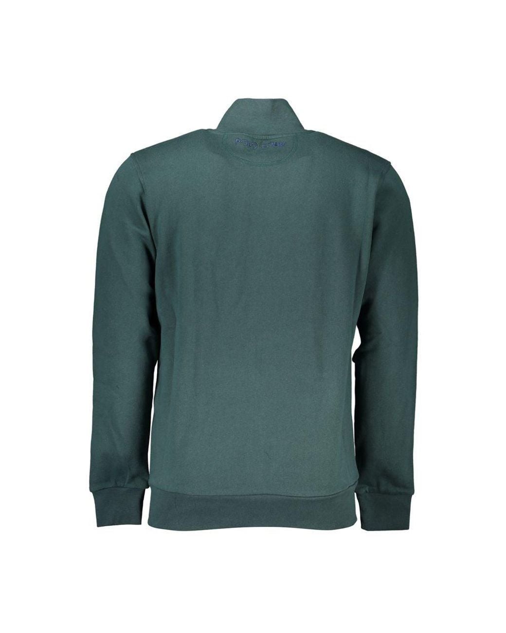 La Martina Green Elegant Fleece Sweatshirt With Embroidery for men