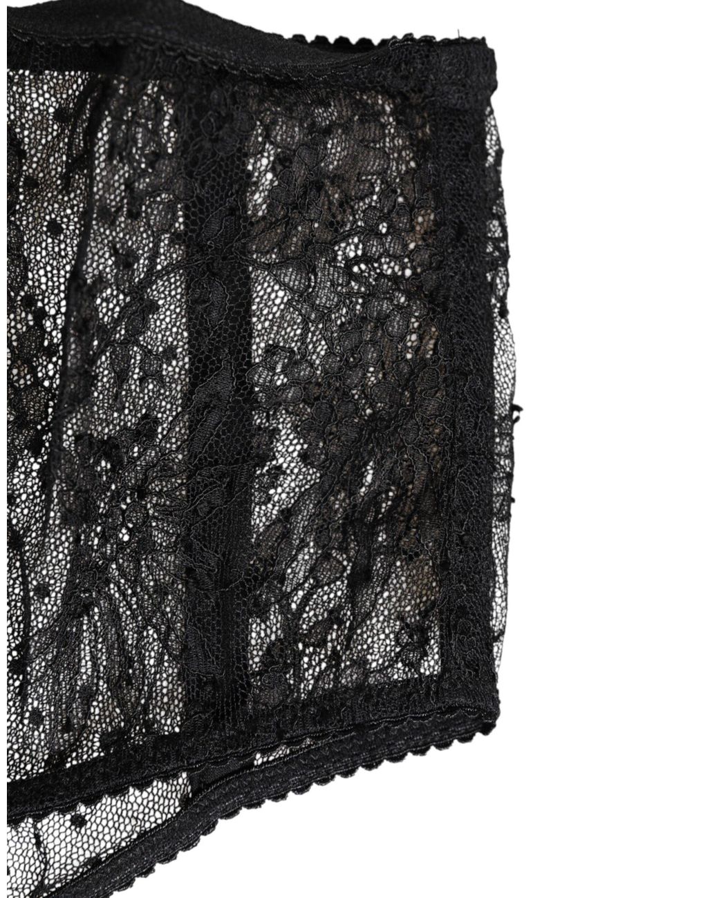 Dolce & Gabbana Black Lace Polka Dot Mesh High Waist Underwear Dots Polyamide Clothing